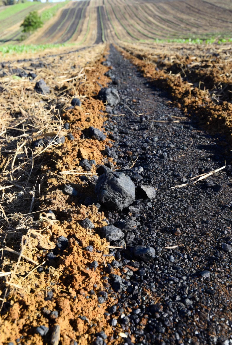 Farmer applying biochar as soil amendment in American agricultural fields
